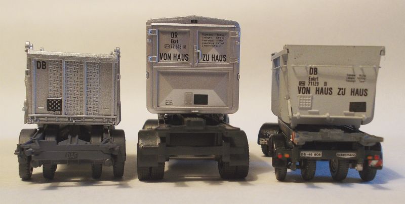 BZF-Auflieger von hinten: Artitec, M�rklin, Weinert