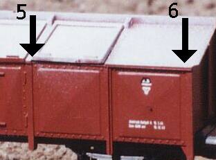 Wagenkasten von Roco und S&auml;geschnitt-Markierungen